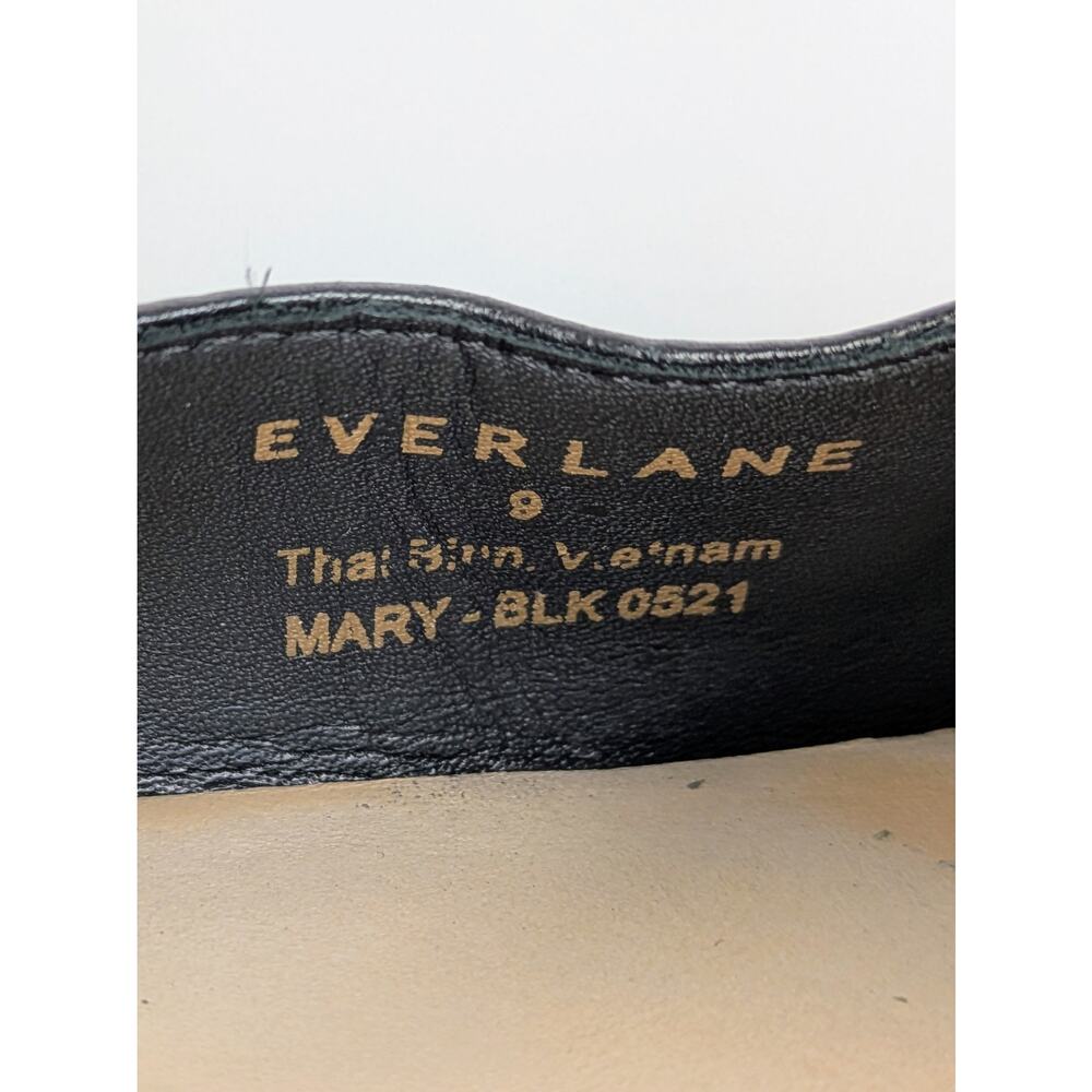 Everlane Black Leather Mary Jane Flats with Slim Strap - Picture 2 of 11